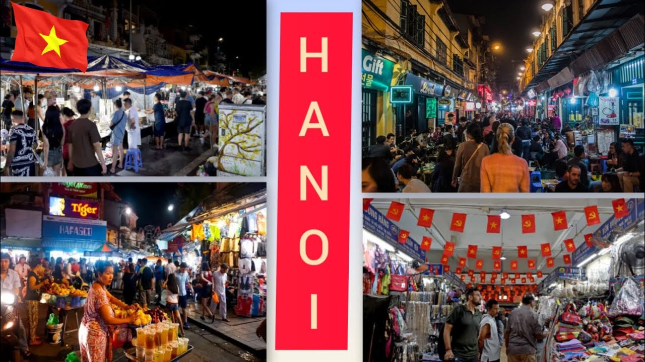 Ночная жизнь Ханоя - Показываю вещевой рынок и сувениры 🇻🇳 Hanoi nightlife
