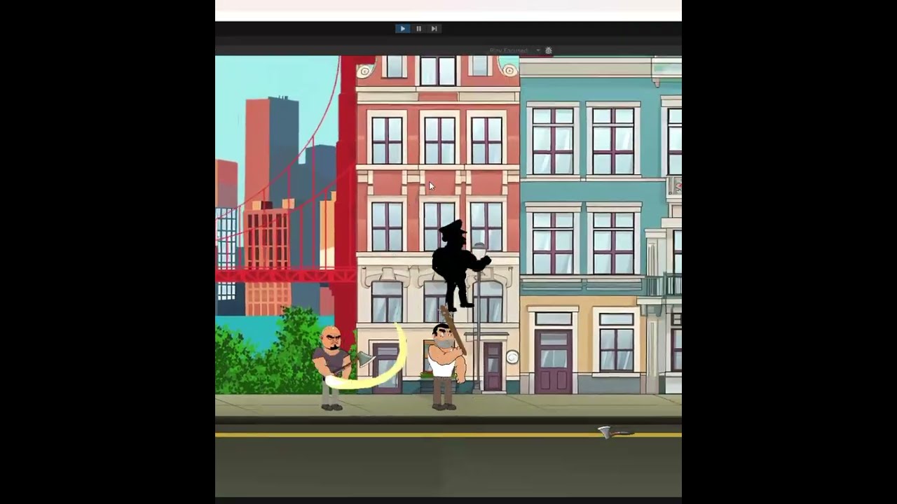 l added enemies in my 2D Indie action game "Police Story" 