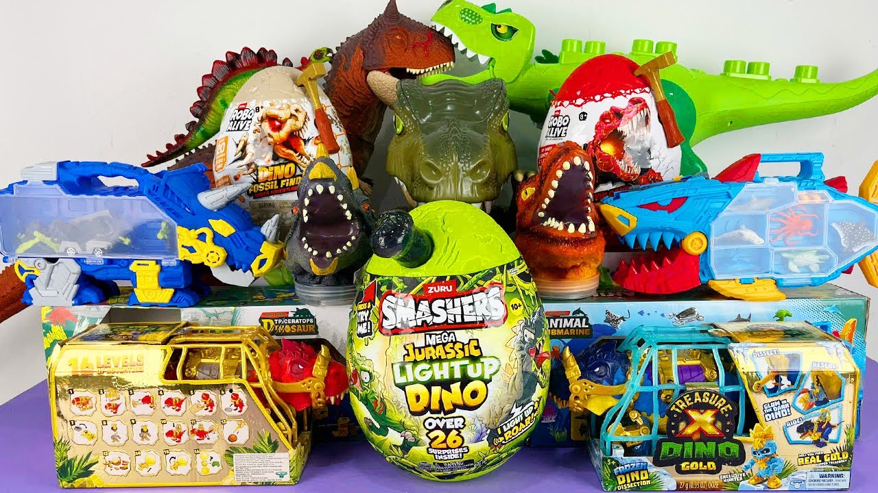 Jurassic World Unboxing Review Asmr Colorful Dinosaur T-rex Carnotaurus Triceraptors Raptor Spino