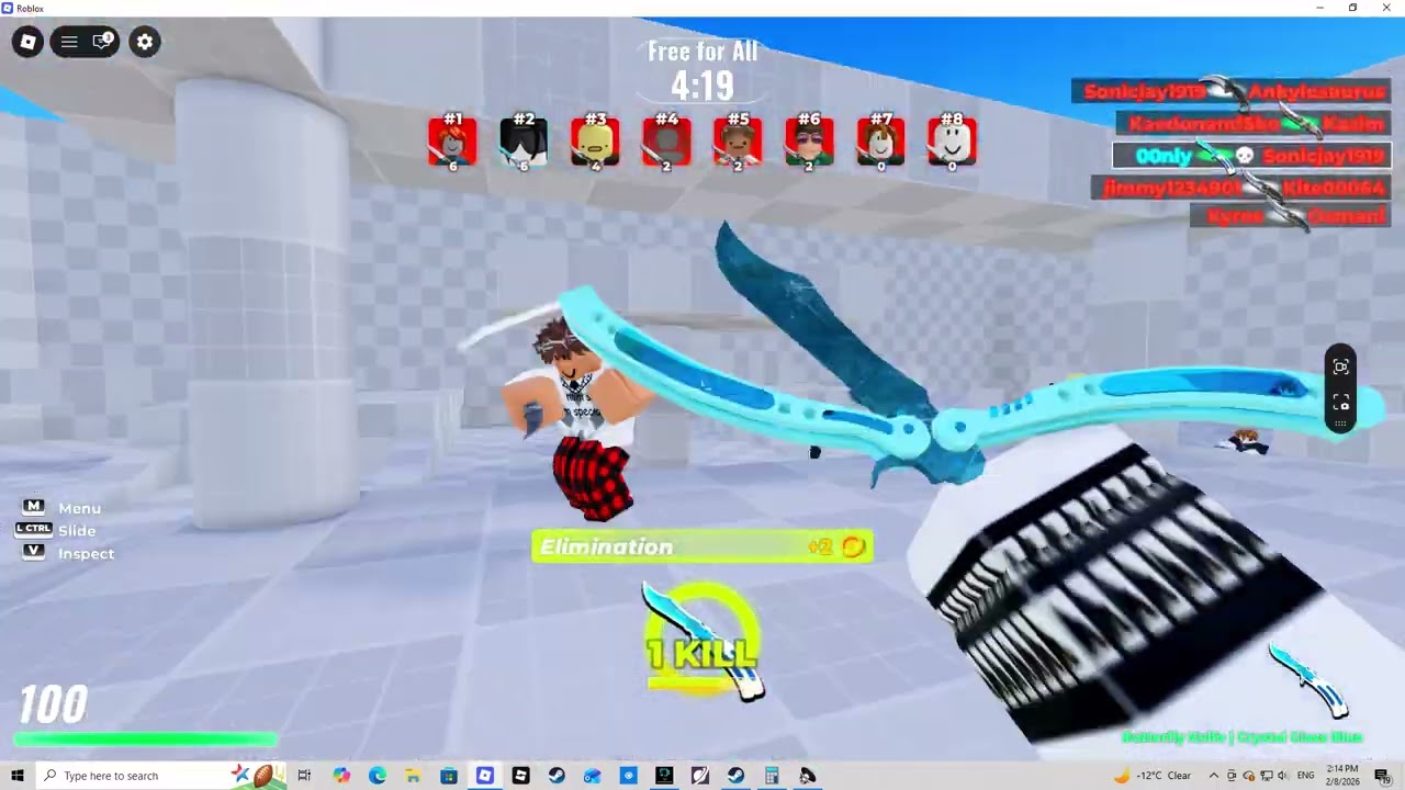Playing Roblox knife arena!!!