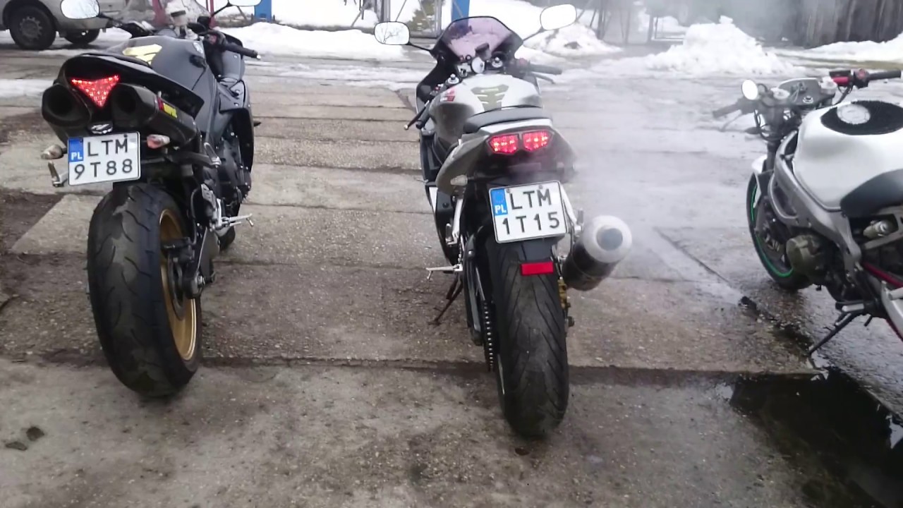 Przepalanie, strzelanie ogniem!!!!! R1 RN22, R6 i CBR F4i (Fast Riders LTM)