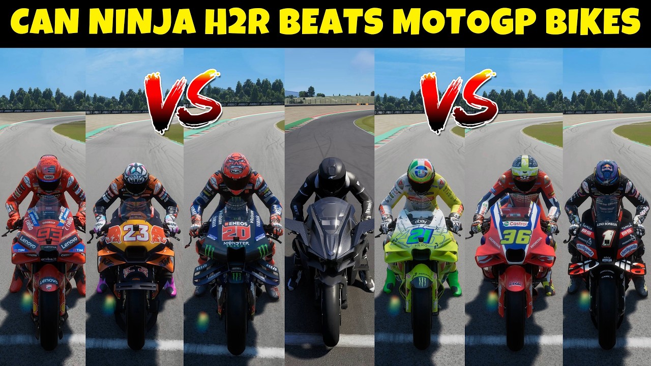RIDE 6 NINJA H2R vs MotoGP 25 BIKES DRAG RACE ! CAN  370+ KM/H HYPERBIKE CRUSHES 344 KM/H PROTOTYPES