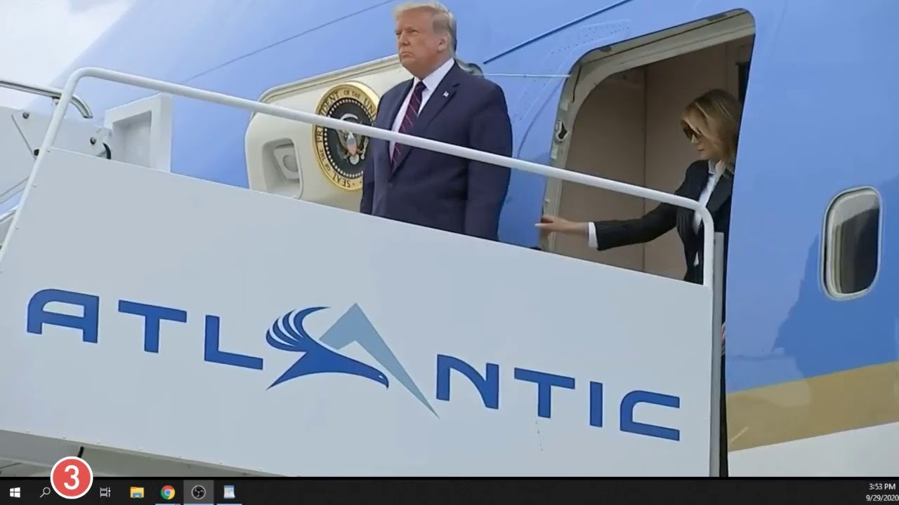 President Trump arrives in Cleveland for the debate