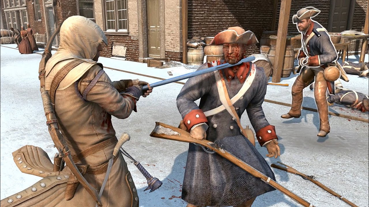 Assassin's Creed 3 Achilles Outfit Combat & Free Roam in New York