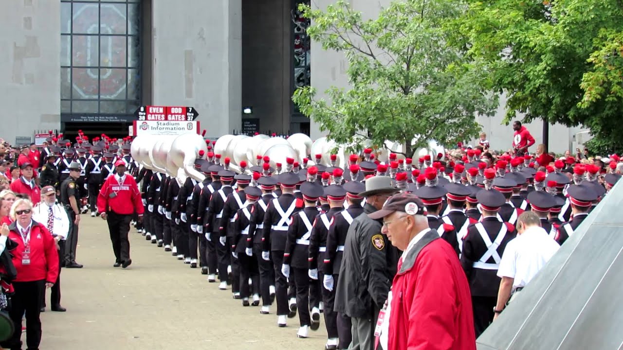 OSUMB Marching to the Shoe after Skull Session 9 22 2012 OSU vs UAB