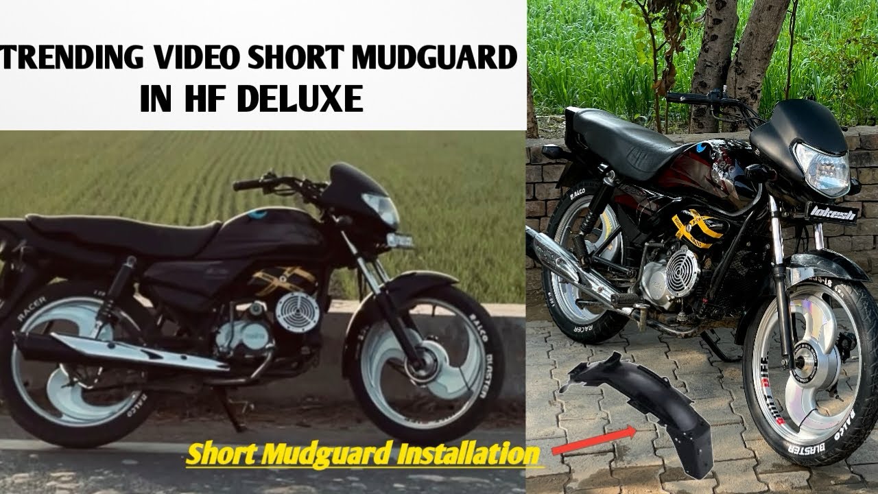 Short mudguard installation in hf deluxe Modified hf deluxe//Finally mudguard cut kar diya #trending