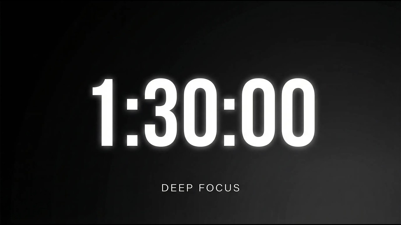 1.5 Hour Study Timer (90 Minutes) | Deep Focus Countdown | No Music