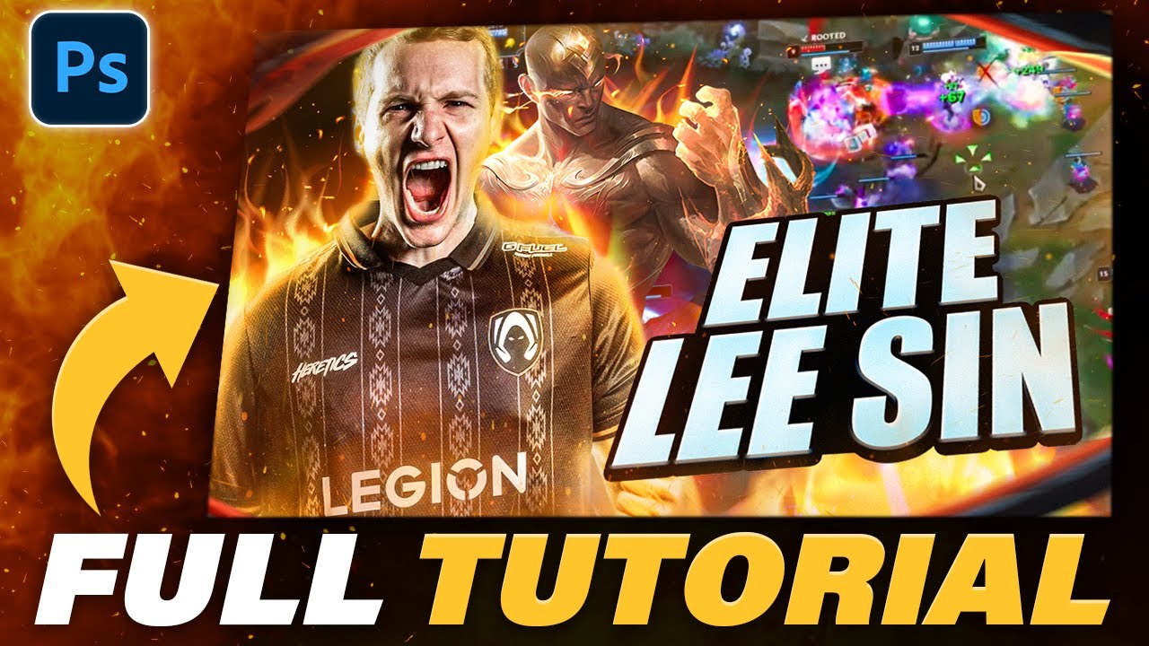 How to CREATE A LEAGUE OF LEGENDS THUMBNAIL - FULL TUTORIAL