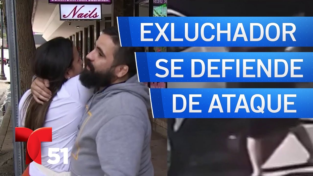 Exluchador profesional atacado por hombre armado con un enorme cuchillo
