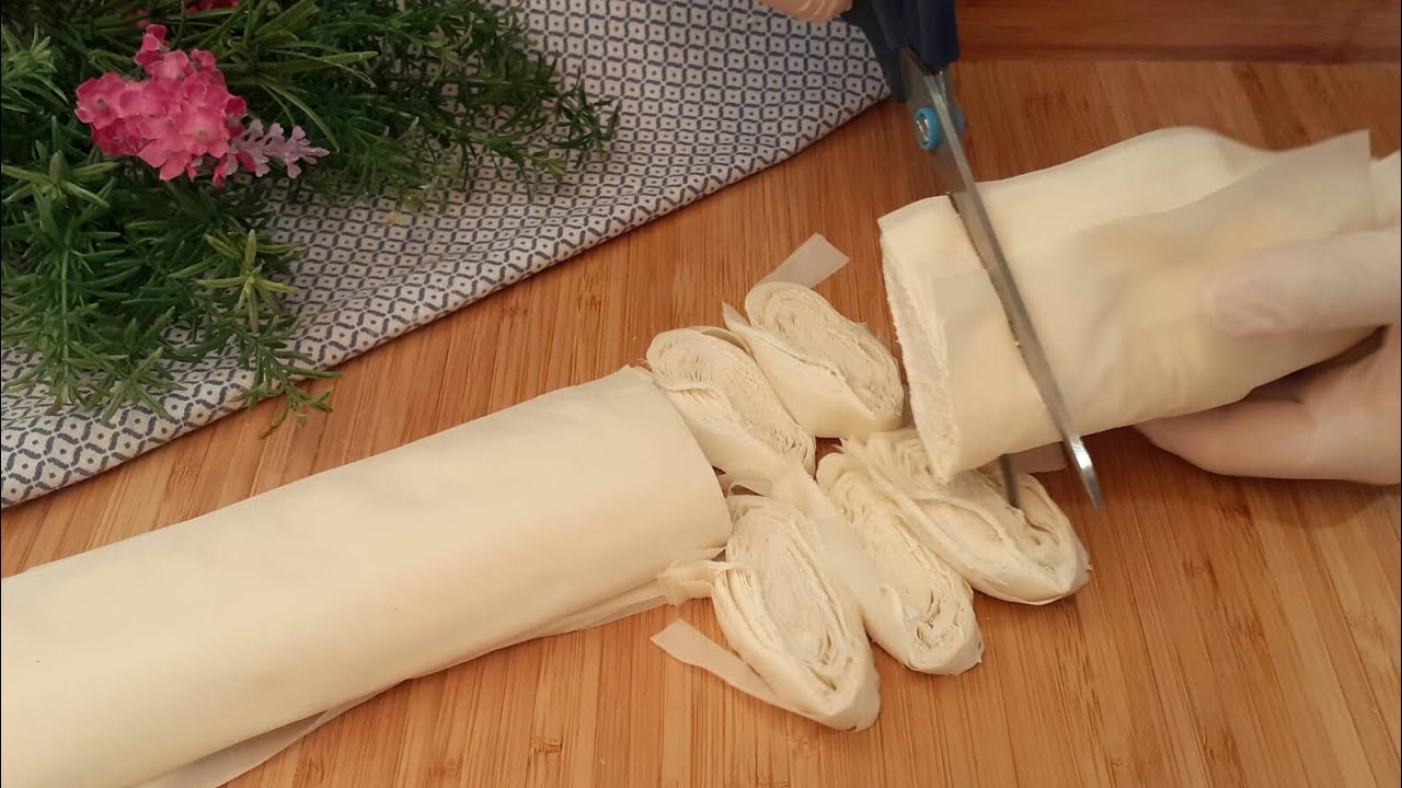 With filo pastry (phyllo) and scissors! Try BOREK cheese recipe in English without oven|BUREK|BYREK