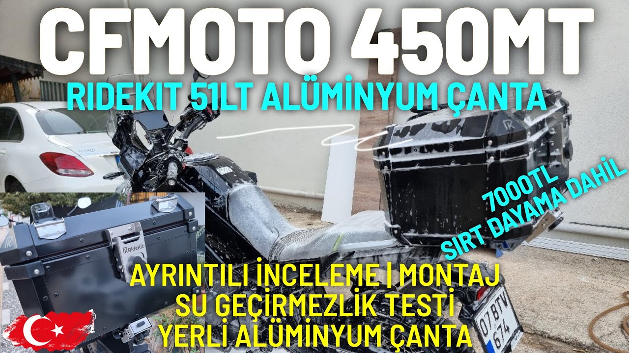 Cfmoto 450MT | Ridekit 51LT Alüminyum Arka Çanta İnceleme ve Montajı | 450MT 51LT Aluminium Topcase