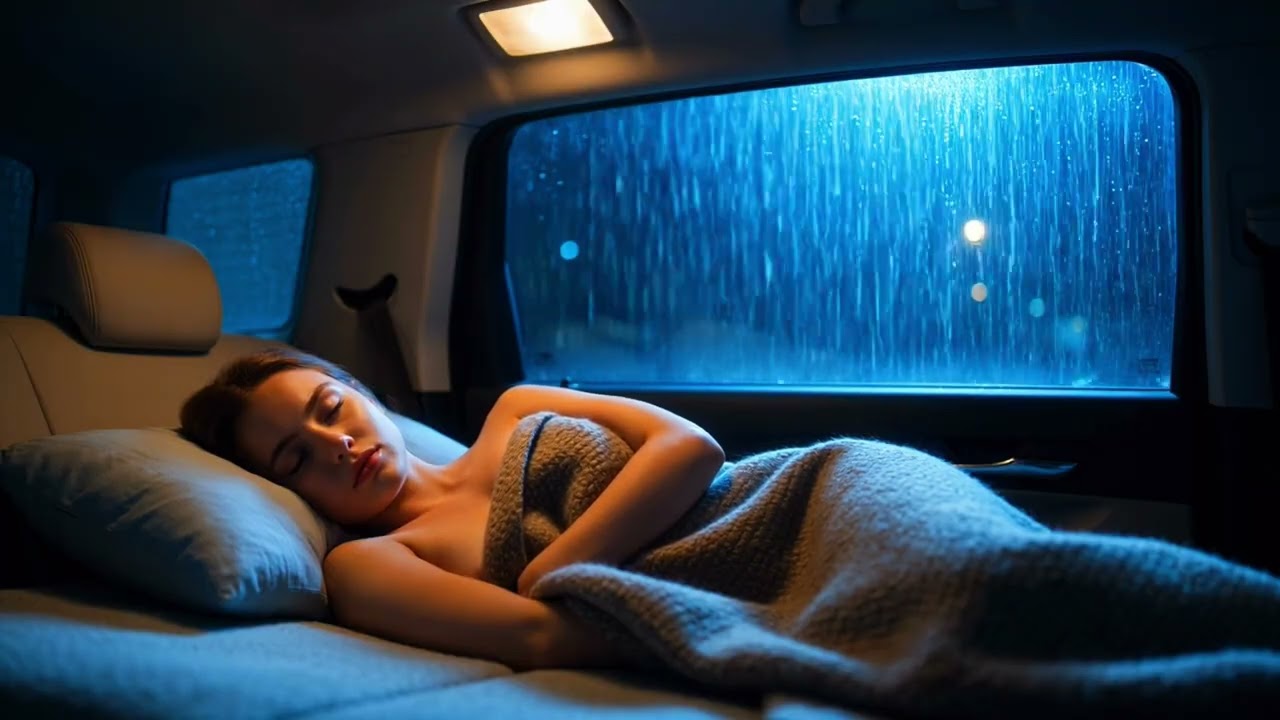 Heavy Rain at Night 🌧️🔥 Forest Rain Ambience for Deep Sleep & Relaxing Mood