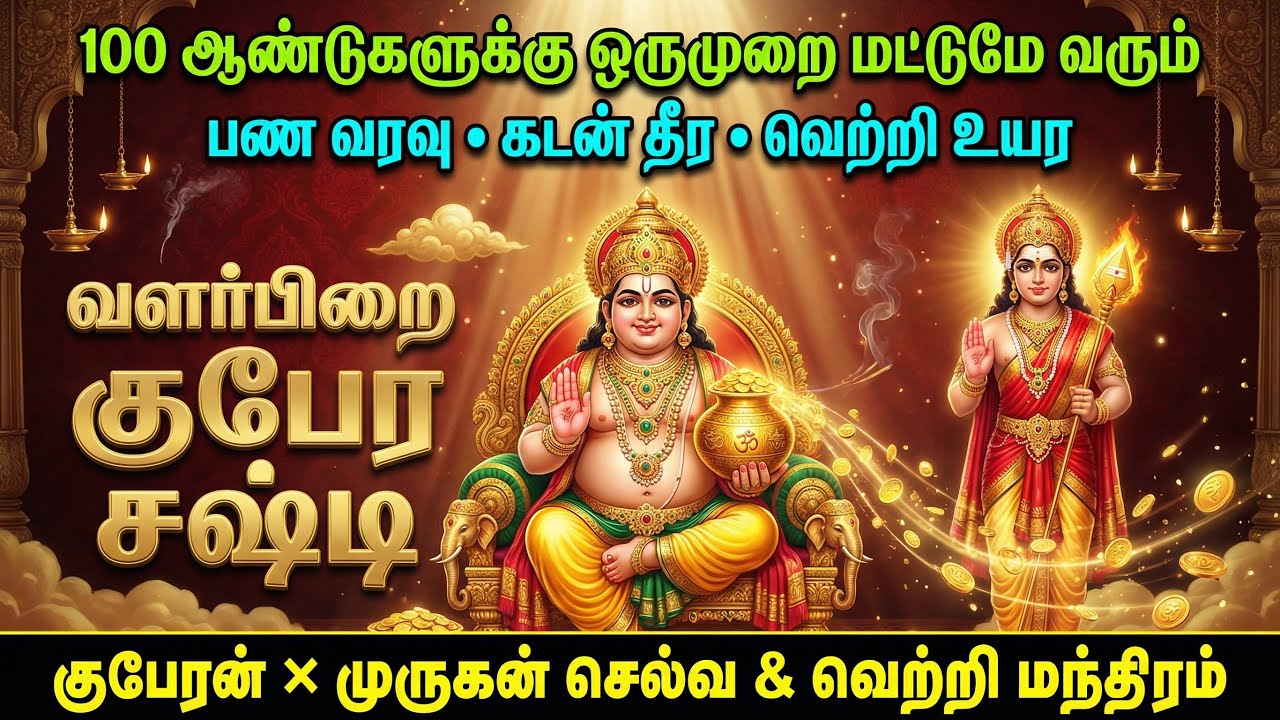 100 ஆண்டுகளுக்கு ஒருமுறை வரும் வளர்பிறை குபேர சஷ்டி 💰 |Kubera × Murugan Wealth Mantra