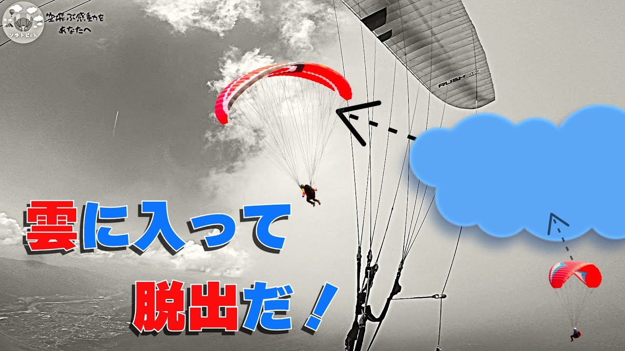 パラグライダーで雲まで上昇＆脱出