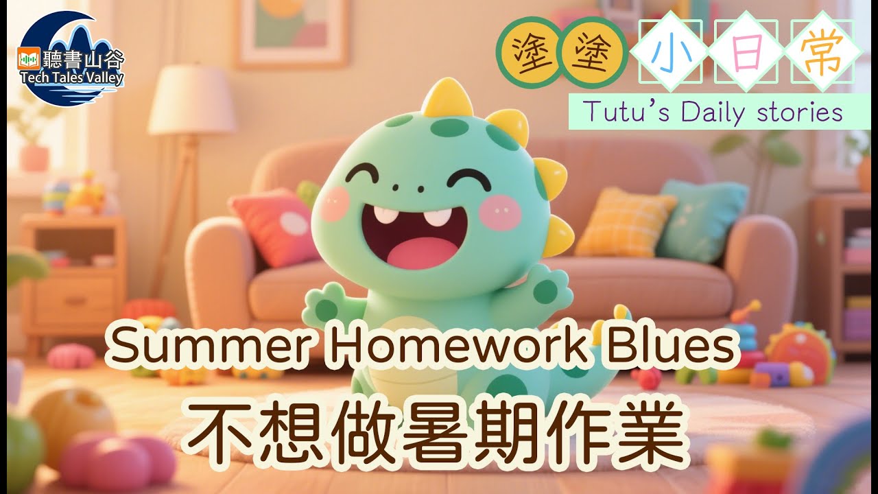 【原創中英兒童故事 | 反斗恐龍二三事-不要拖延】Summer Homework Blues-不想做暑期作業 #幼兒睡前故事有聲書 #聽故事學英文 #聽故事學中文 #bedtimestories
