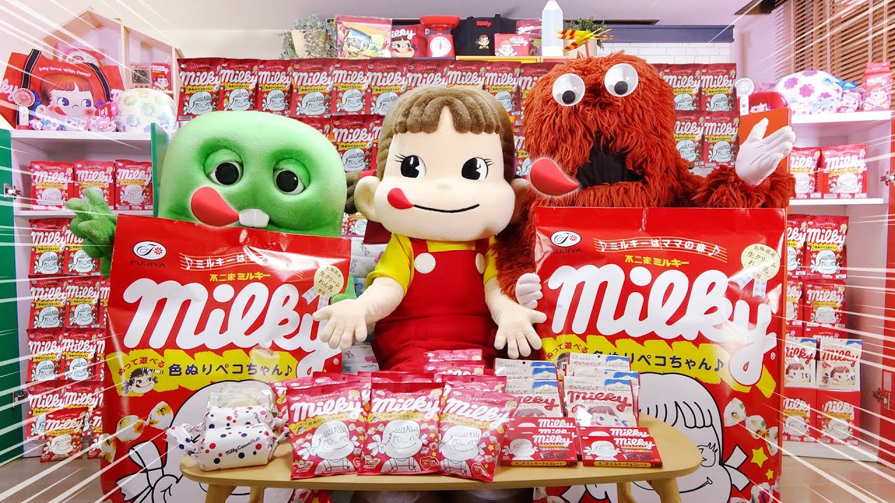 勝ったら巨大お菓子GET!？ペコちゃんぬり絵チャレンジ！