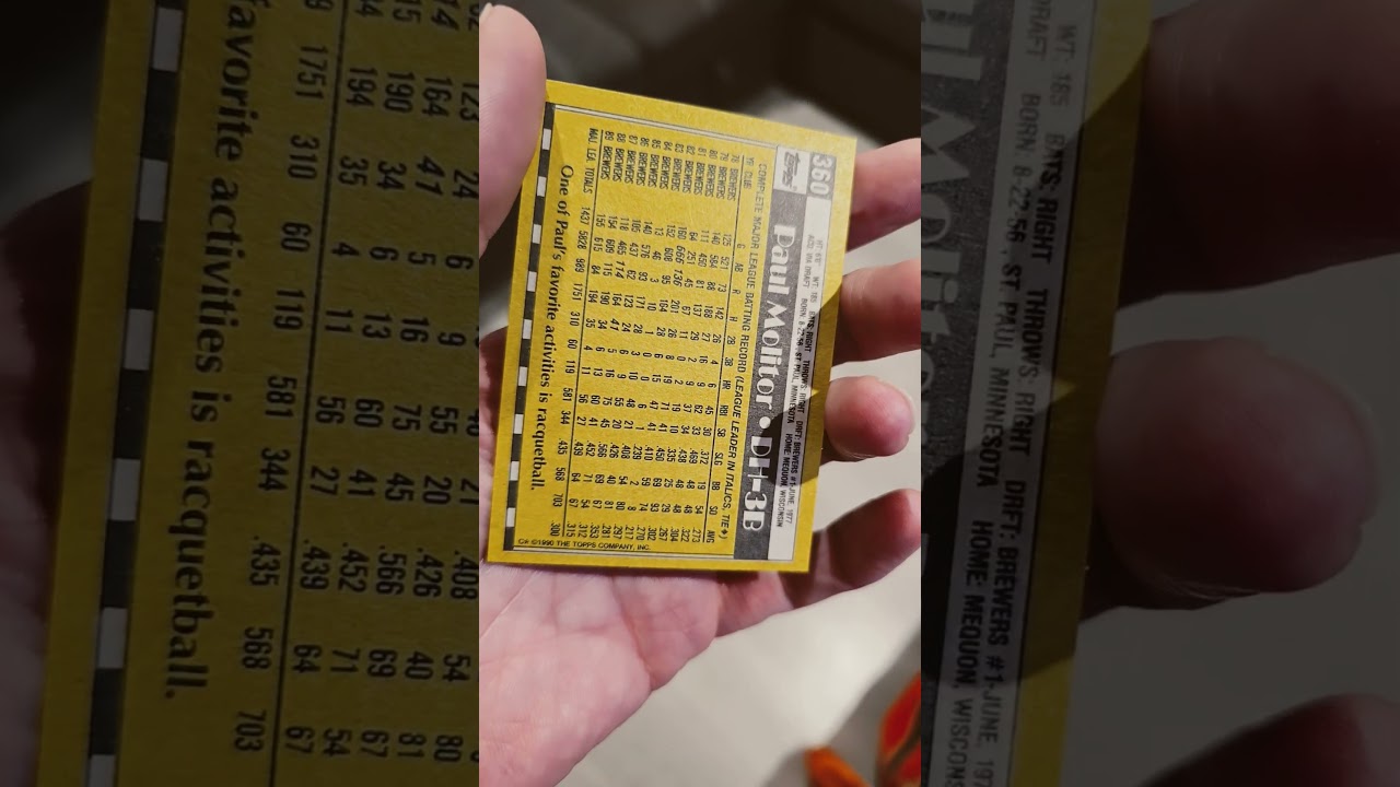 1990 topps hall of famer Paul Molitor Milwaukee Brewers