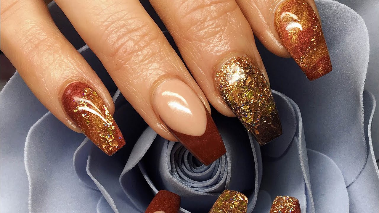 Acrylic Nails | Autumn Inspired | Bronze Beauty