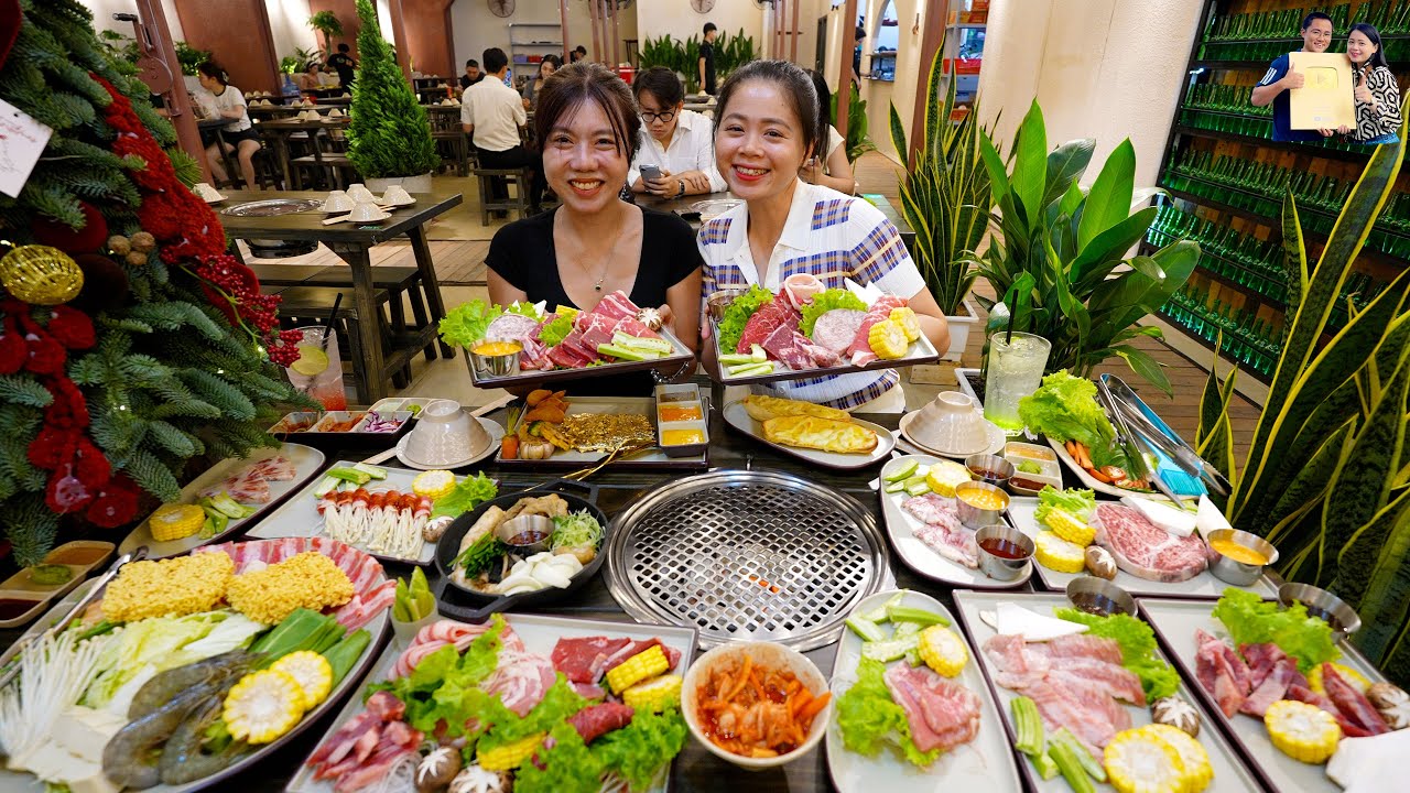 Mừng Khai trương quán Thế Giới Bò của Bạn Mai ăn Đại tiệc Bò Dát Vàng nướng sốt siêu ngon ở Sài Gòn