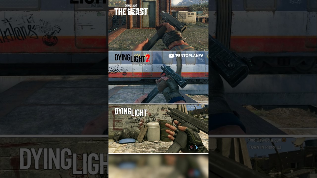 Dying Light Games Weapons (Pistol) Comparison | Dying Light: The Beast vs Dying Light 2 vs 1