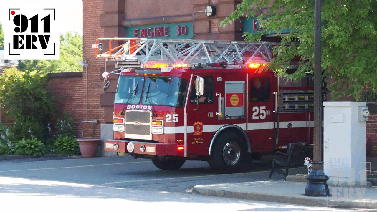 Boston Fire Ladder 25, Engine 30, Boston Police, and Boston EMS Responding