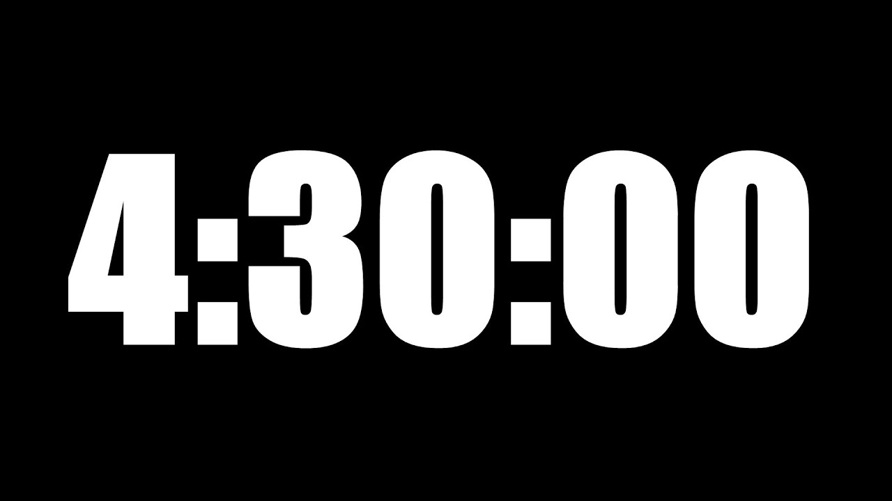 4 HOUR 30 MINUTE TIMER • 270 MINUTE COUNTDOWN TIMER ⏰ LOUD ALARM ⏰