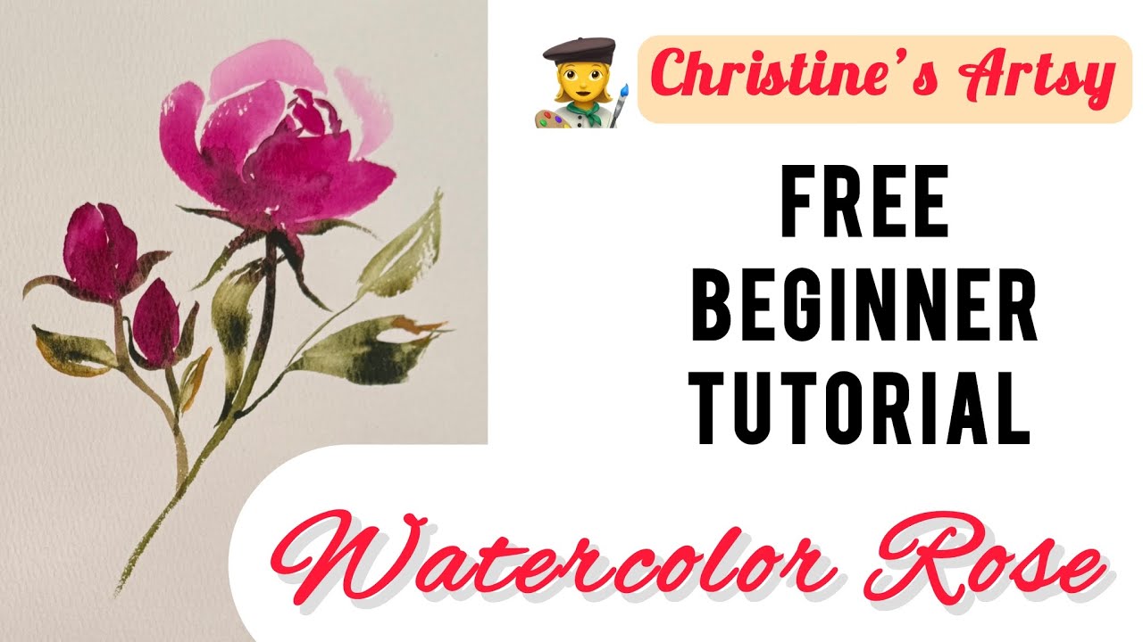 Watercolor Rose - Free beginner tutorial