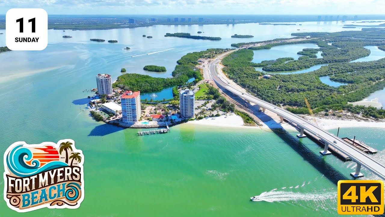 Fort Myers Beach Florida Today – North + South | 4K Drone Aerial Footage (1/11/26)