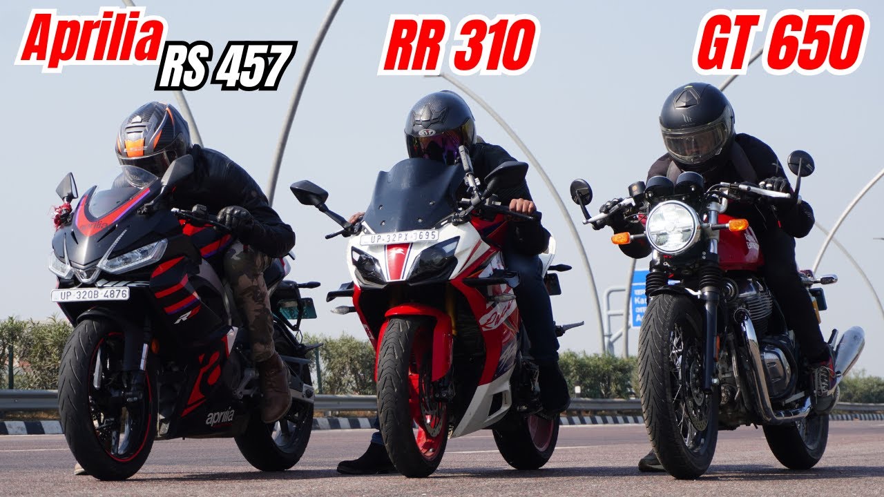 Aprilia RS457 vs 2025 RR310 vs GT 650 Drag Race