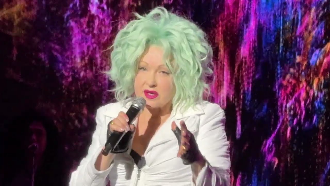 Cyndi Lauper - 'I Drove All Night' and Cyndi talking, Live in Concert, Paris, France, 28 Feb 2025