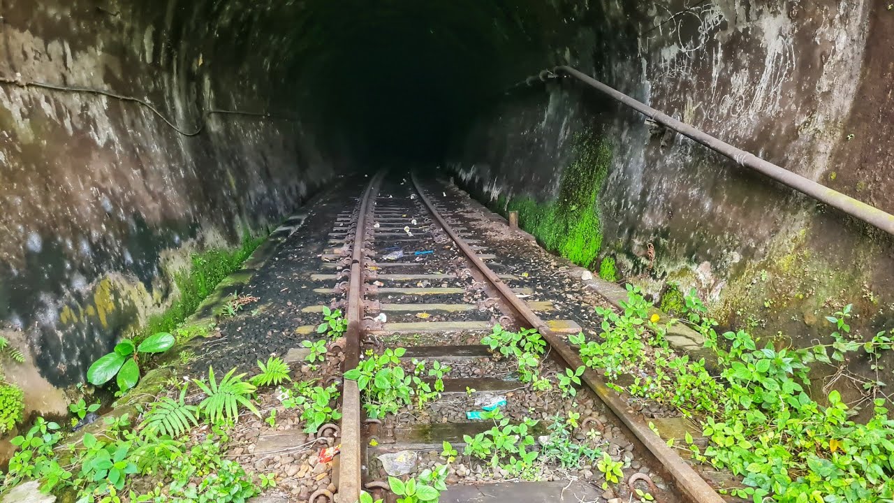 Terowongan Kereta Tua Yang Sudah Mulai Ditumbuhi Rumput.