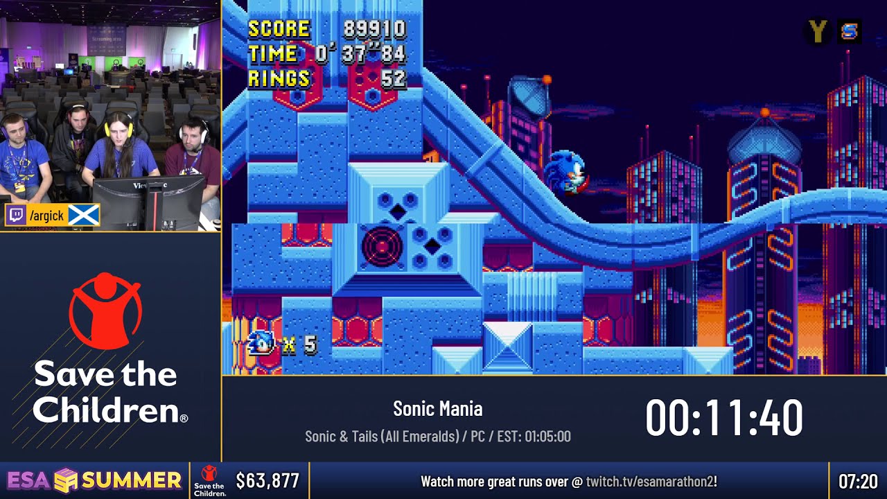 #ESASummer18 Speedruns - Sonic Mania [Sonic & Tails (All Emeralds)] by Argick