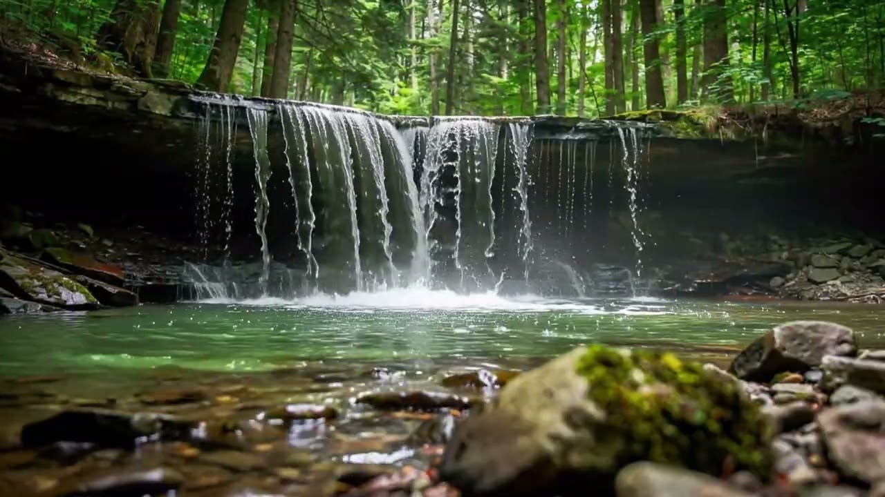 Gentle Piano Music & Water Sounds | Calm Your Mind and Meditate 🌿 Relaxing Sleep Day