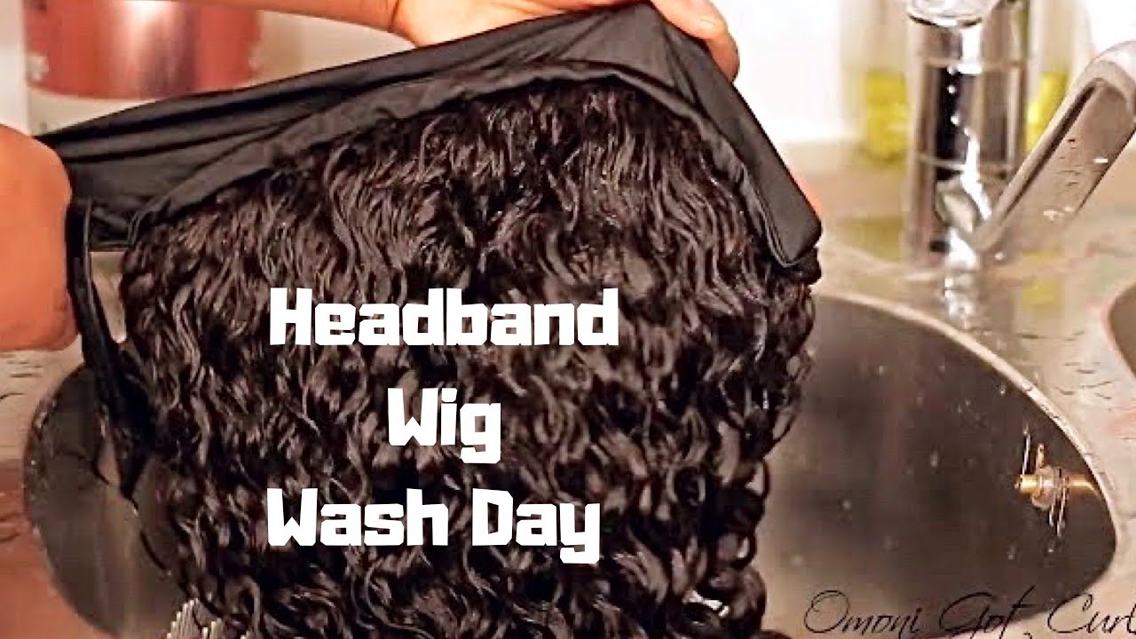 HOW TO WASH THE NEW HEADBAND WIGS | Omoni Got Curls