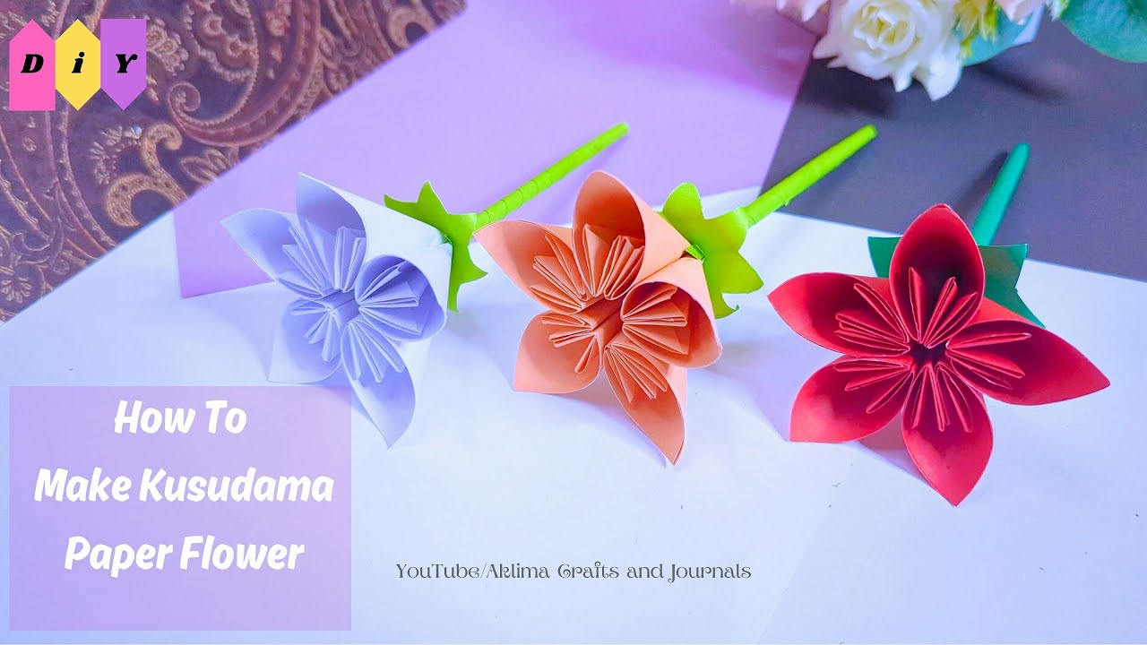 Kusudama Paper Flower Mastery | Kusudama Origami | Origami Tutorial || Aklima Crafts and Journals