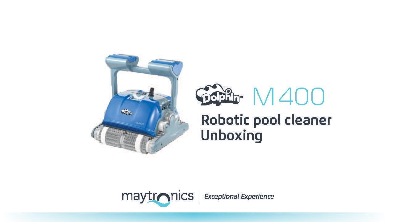 Maytronics Dolphin M400 robotic pool cleaner unboxing - US outlet