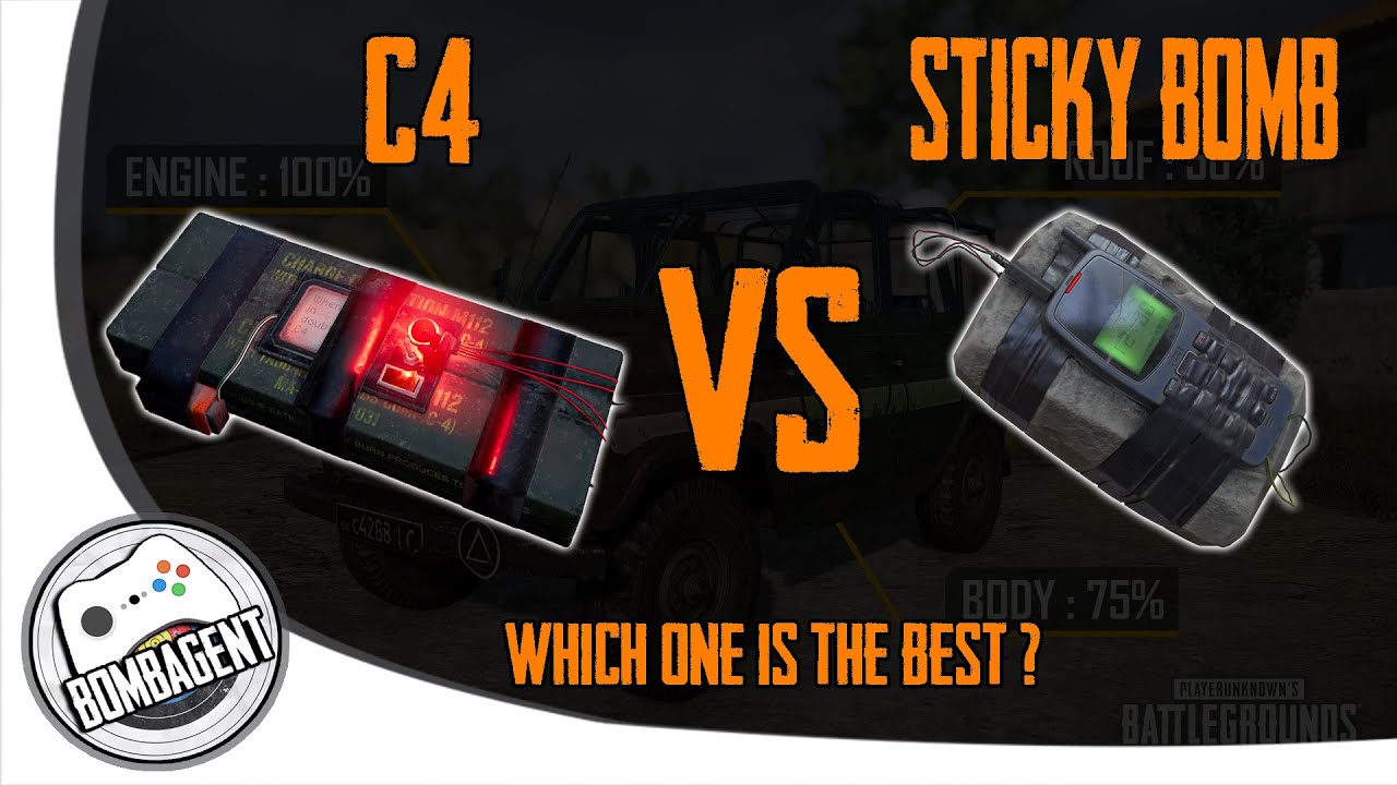 PUBG C4 New Throwable VS STICKY BOMB - COMPARISON - which one is the best ? - PATCH 7.3