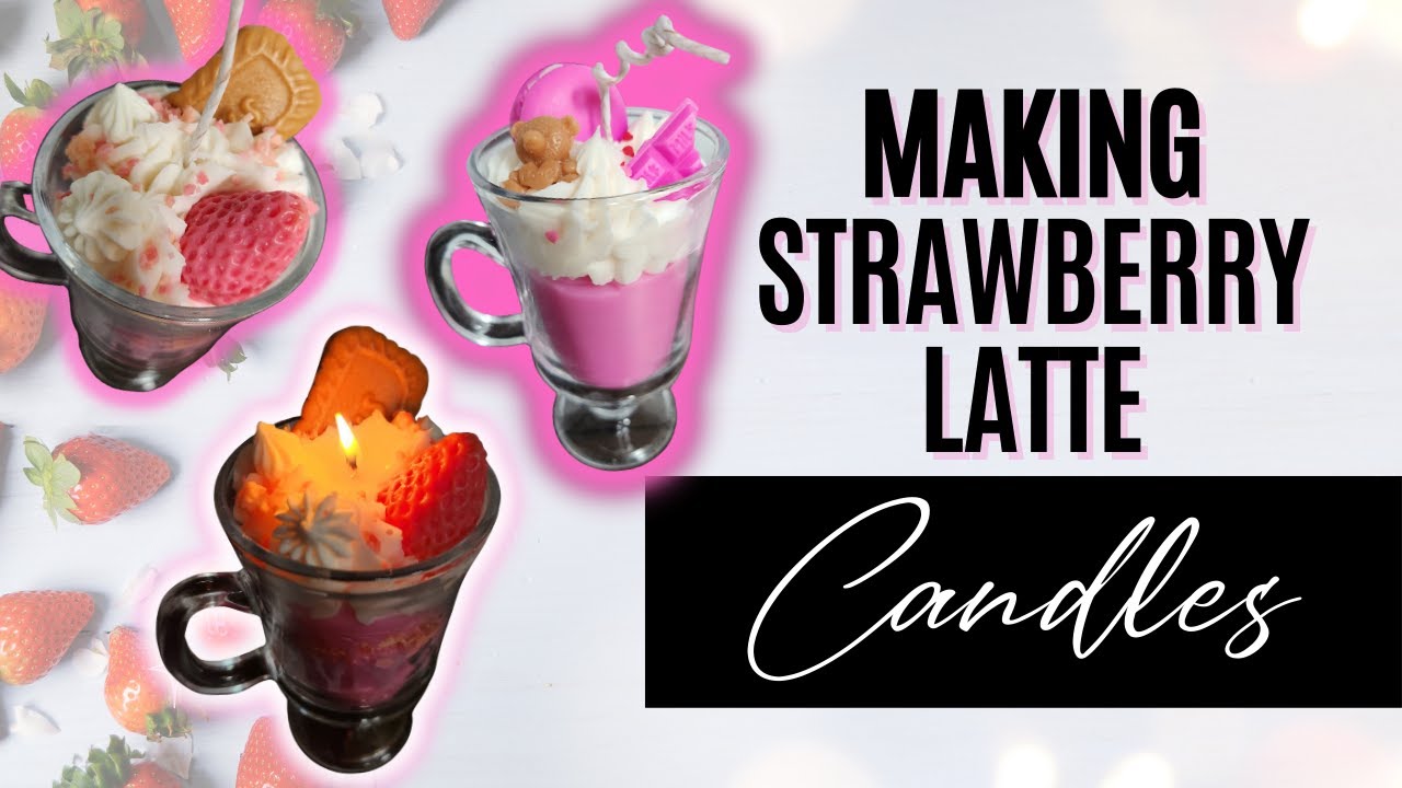 DIY Strawberry Latte Dessert Candles