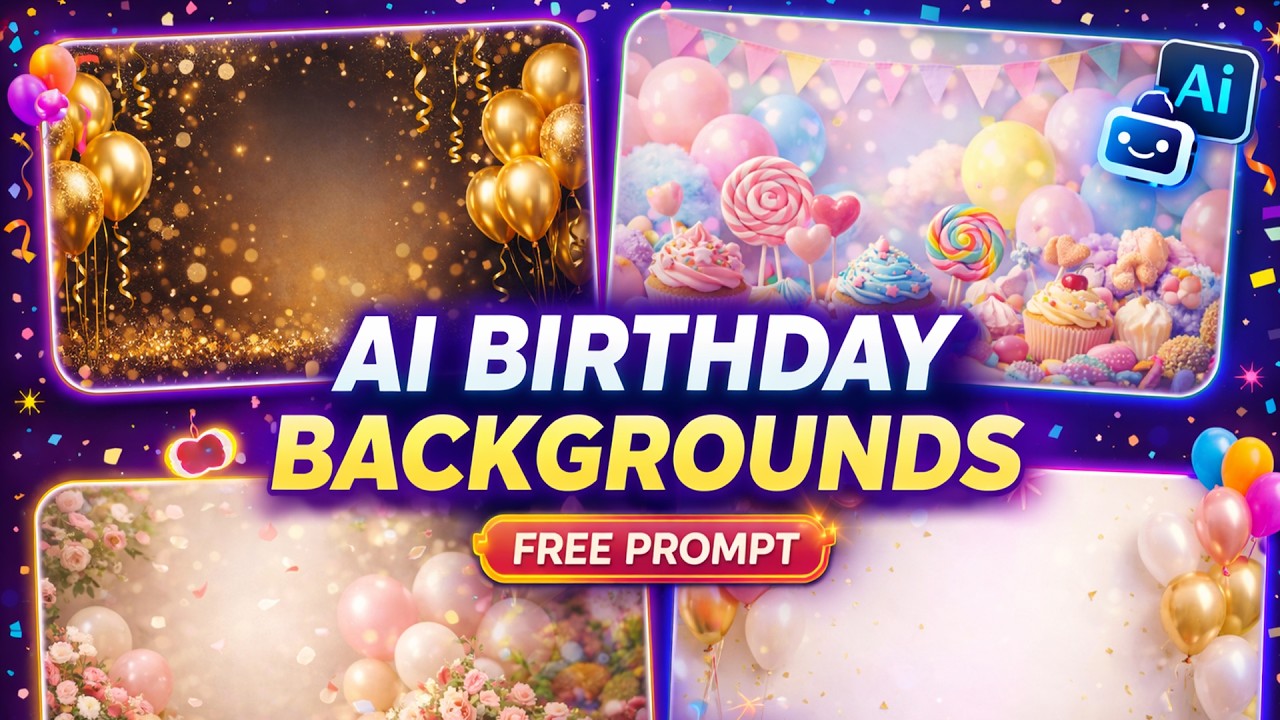 Free Prompt Trick! | AI Birthday Backgrounds Collection | Graphics Nepal