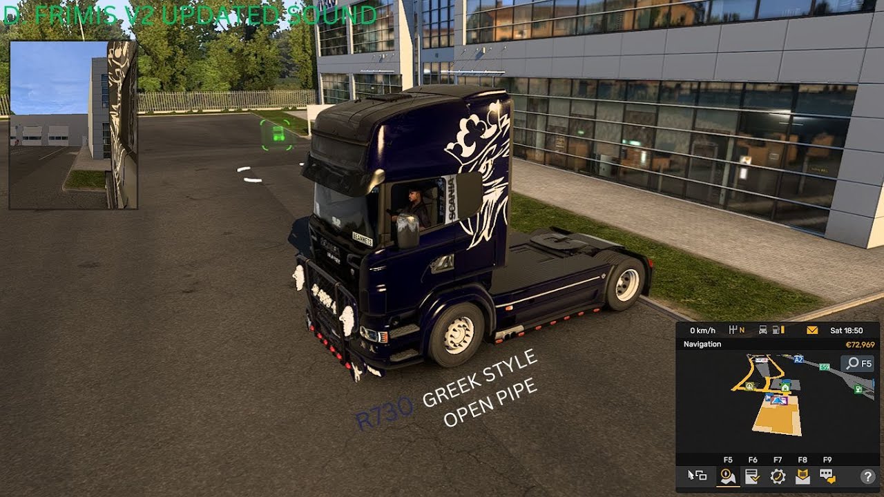 Scania V8 Greek Style Open Pipe by D.Frimis V2 {ETS2}
