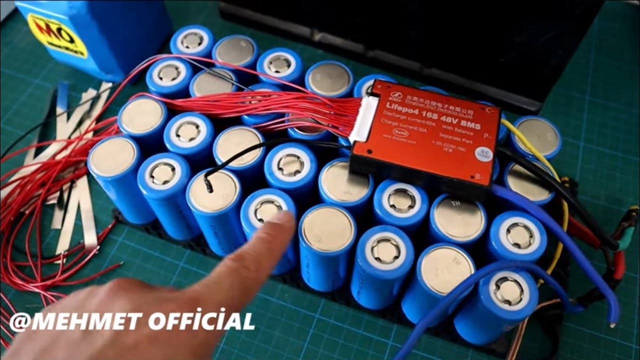 48V 12300 Mah lifepo4 pil takımı 16s 60A BMS nasıl yapılır?