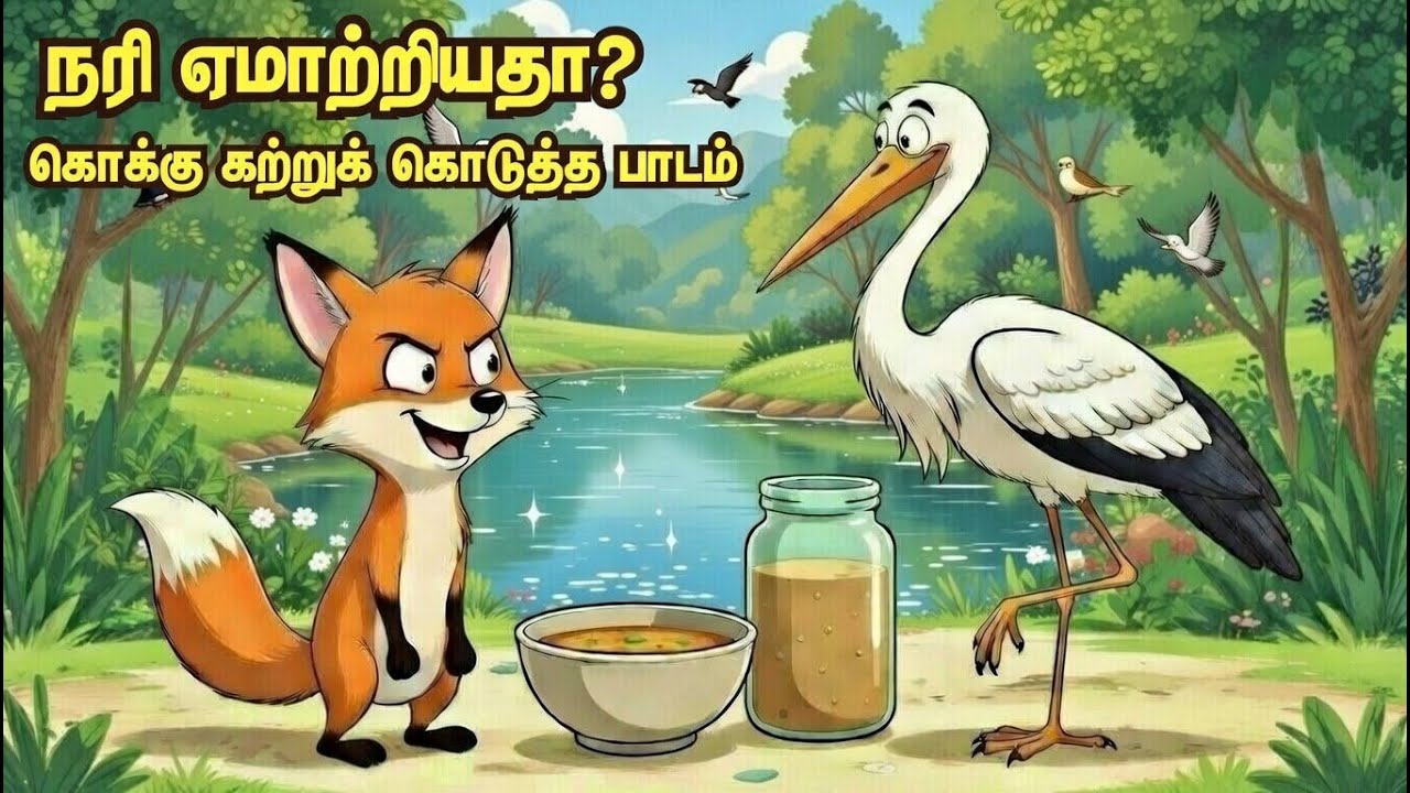 நரியும் கொக்கும் 🦊🕊️ | ஏமாற்றத்தின் பாடம் | Tamil Moral Story
