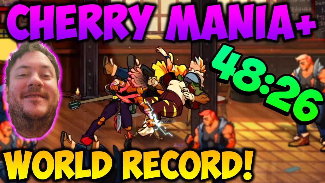 Streets of Rage 4 DLC CHERRY MANIA+ SPEEDRUN 48:26 WORLD RECORD!