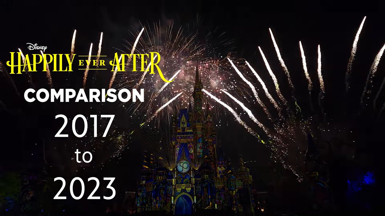 Comparison of Happily Ever After fireworks (2017-2023) - Magic Kingdom