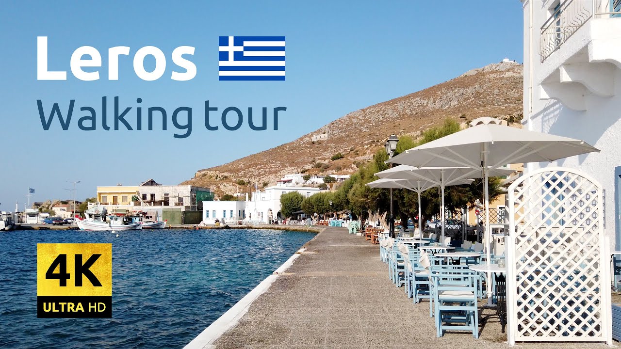 🇬🇷 Walking Tour Leros Agia Marina 2021 [4K WALK]