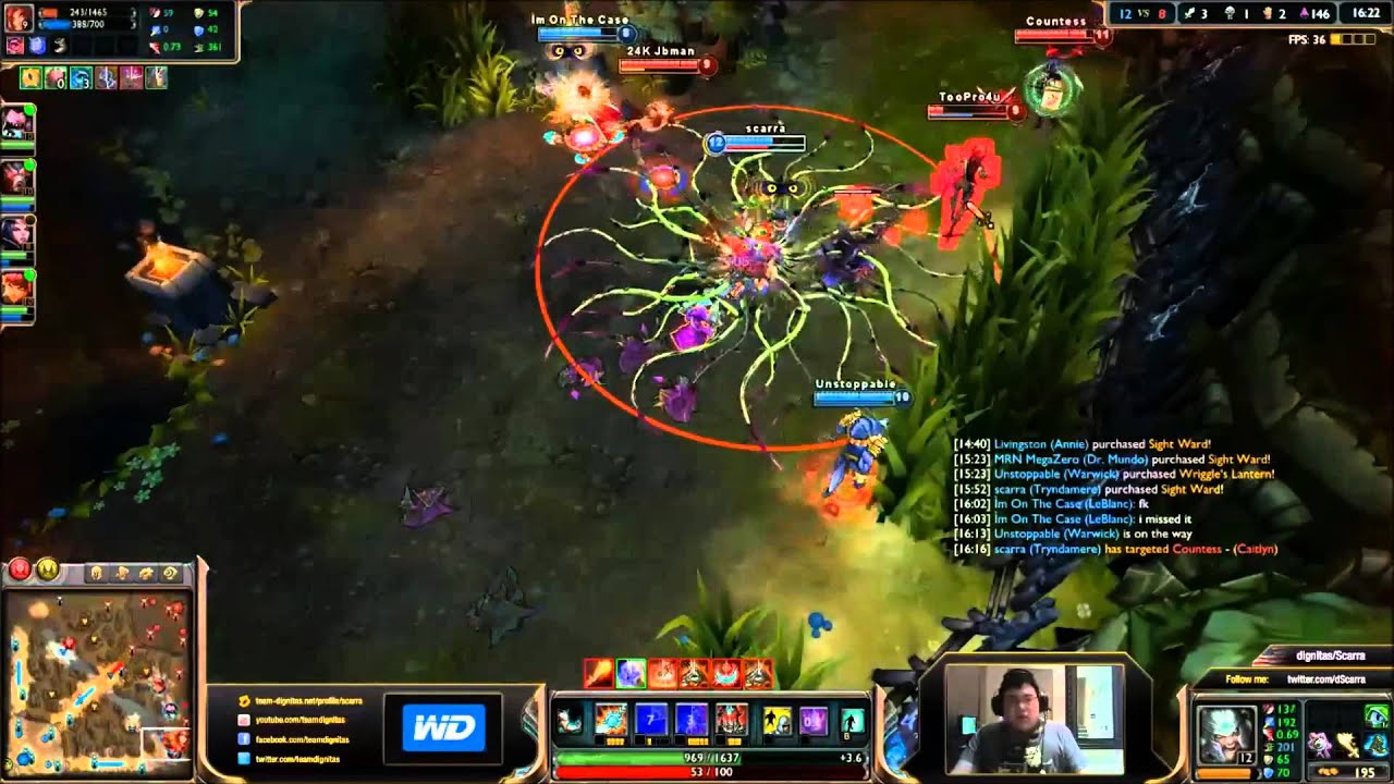 Scarra plays Tryndamere vs Twisted Fate Mid (Diamond 1)