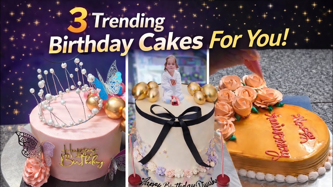 3 trending birthday cakes for you! #cake #cakedecorating #trending #viral #viralvideo #trendingvideo