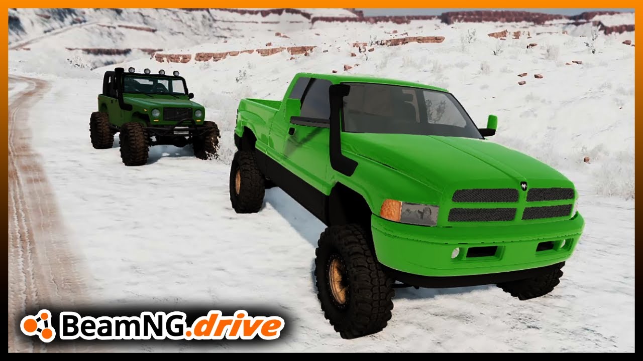 BeamNG.drive MP - BOOST LAUCHING 1000HP CUMMINS UP ICY ROCKS!