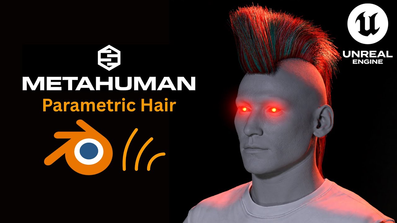 Unreal Engine 5 MetaHuman Parametric Grooms ( + Hair Cards 🤯 ) using BLENDER 🔥  | Tutorial