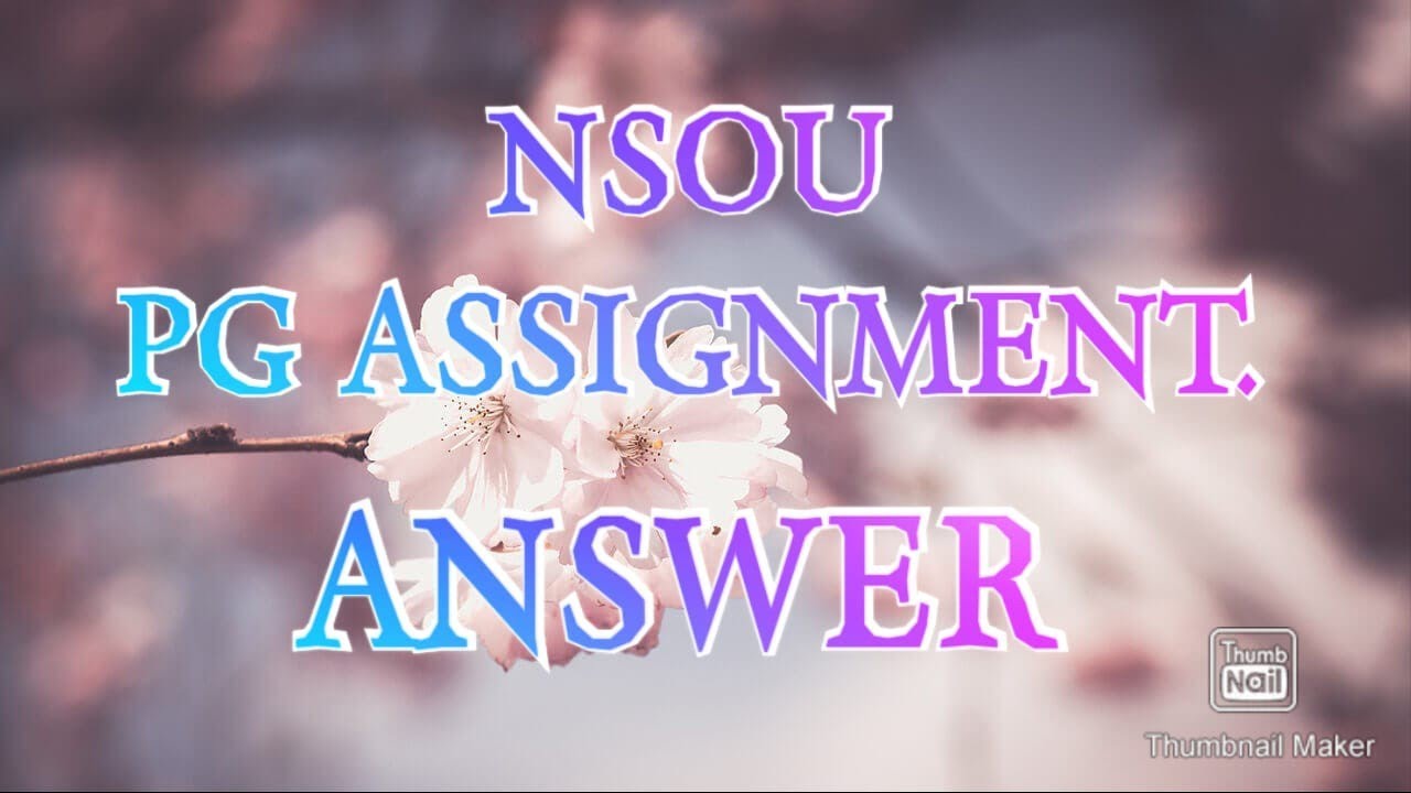NSOU PG Assignment : 2021